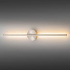 1-Light Black/ Gold/ Nickel Modern Long Linear Strip Wall Sconce Dimmable LED Bathroom Vanity Light