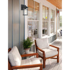 1 Light Black Coastal Barn Dome Outdoor Wall Lantern Clear Glass