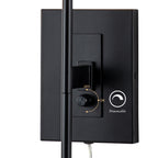 1-Light Matte Black Hardwired/Plug-in Dimmable Indoor Wall Sconce with Fabric Shade