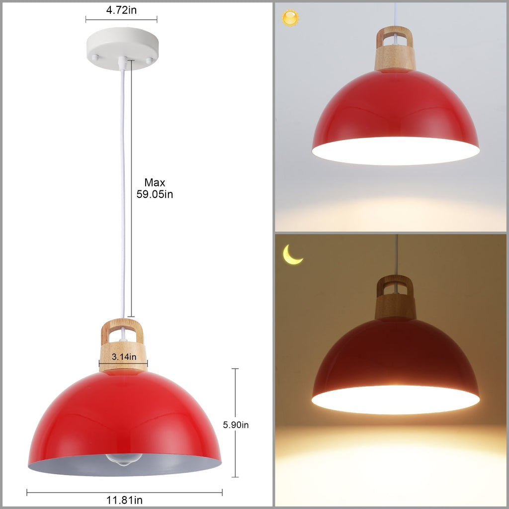 1-Light Modern Pendant Light Fixture with Plug-in Switch for Kitchen Island