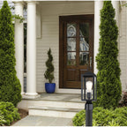 1-light Matte Black Outdoor Post Light Kits Head with Clear Glass Shade