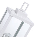 1-light Matte Black Outdoor Post Light Kits Head with Clear Glass Shade