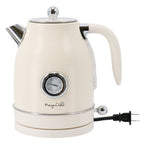 1.7 Quart Electric Tea Kettle and 2 Slice Toaster Combo in Matt Cream