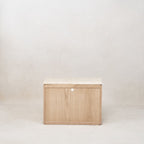 Table de chevet en marbre Sofita - Chêne blanc