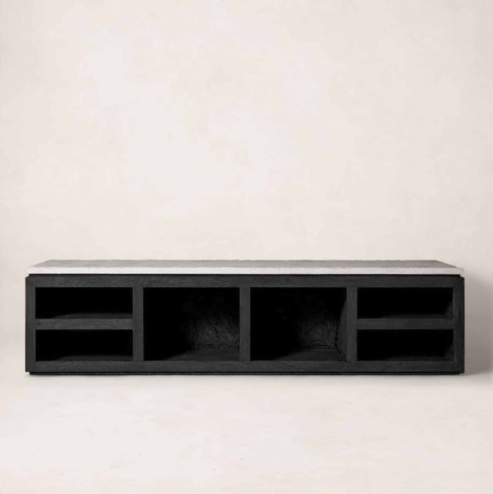 Console multimédia en marbre Sofita - Noir
