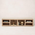 Console multimédia en marbre Sofita - Chêne blanc