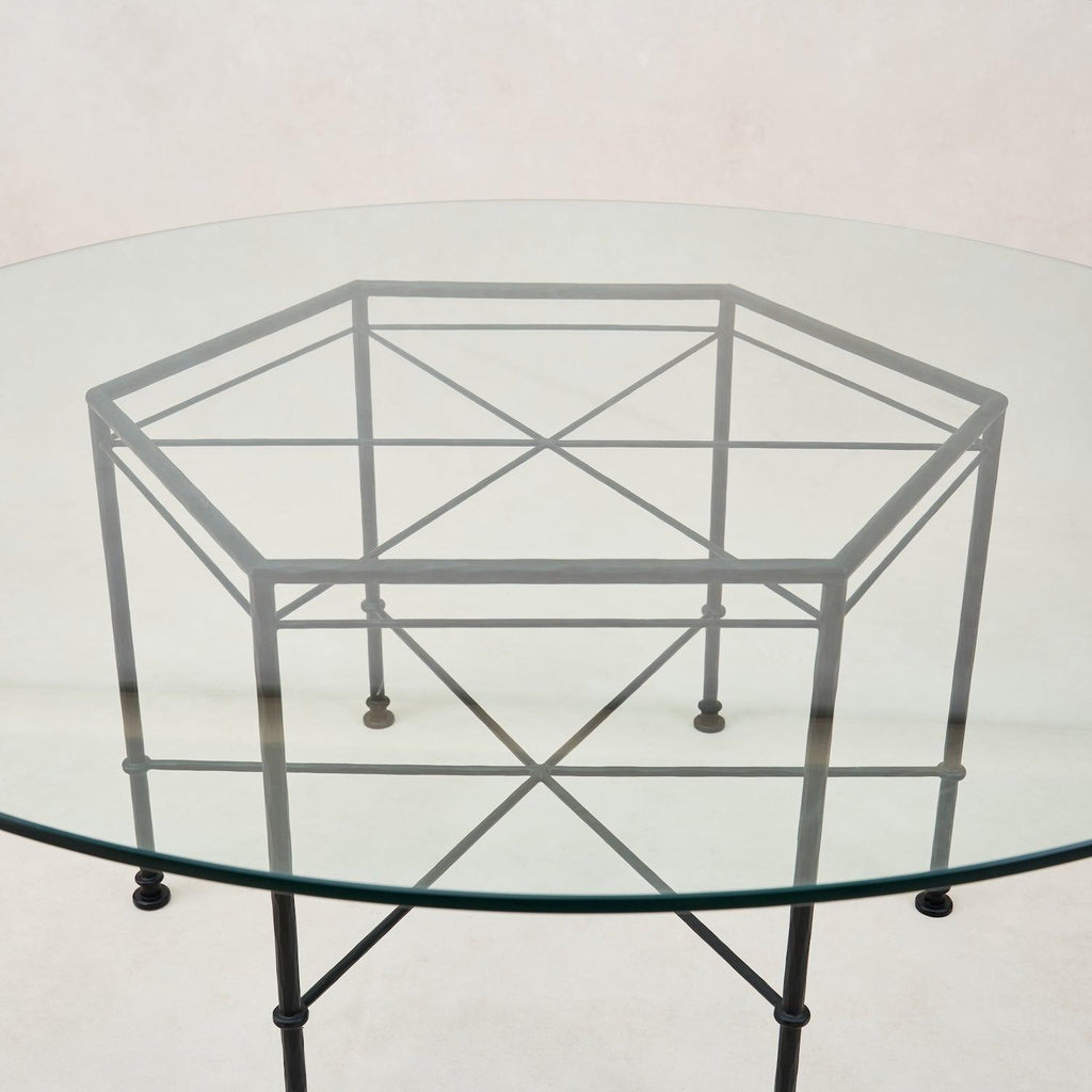 Table à manger d'extérieur en verre Provence