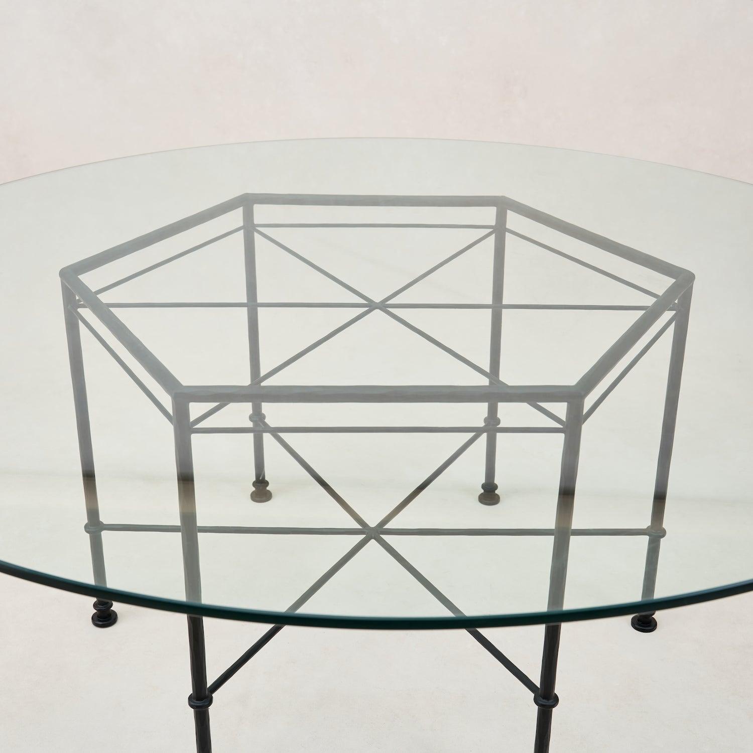 Table à manger d'extérieur en verre Provence